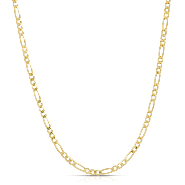 Solid 14K Gold Figaro Chain 3.0mm