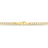 Solid 10K Gold Rhodium Pave Flat Curb Chain 3.0mm