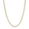 Solid 10K Gold Rhodium Pave Flat Curb Chain 4.5mm