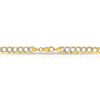 Solid 10K Gold Rhodium Pave Flat Curb Chain 5.5mm