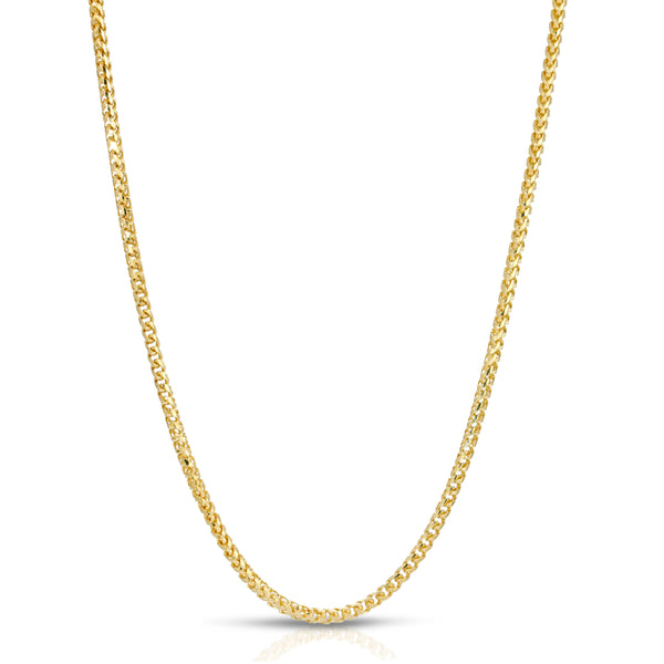 Solid 10K Gold D/C Franco Chain 2.5mm