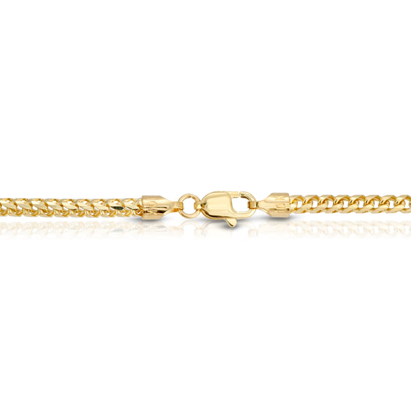 Solid 10K Gold D/C Franco Chain 2.5mm