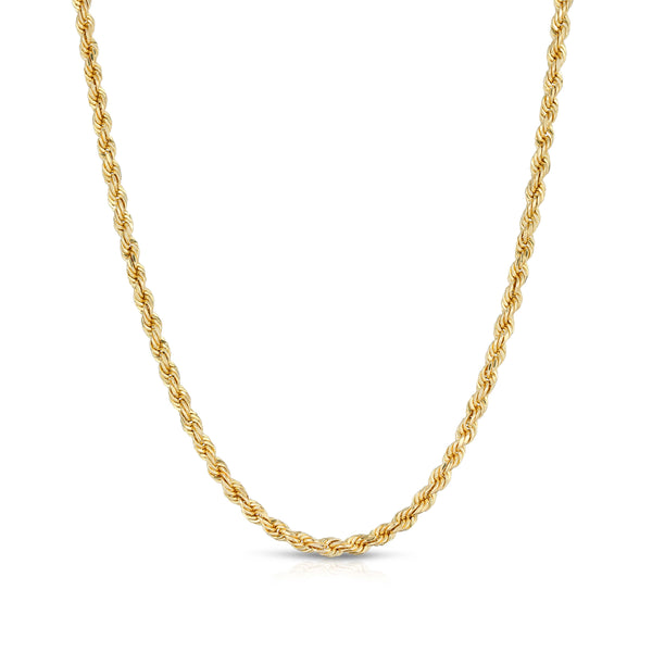 Hollow 10K Gold D/C Rope Chain 3.0mm