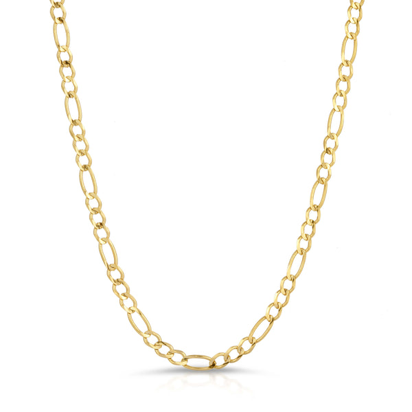 Solid 10K Gold Figaro Chain 3.0mm