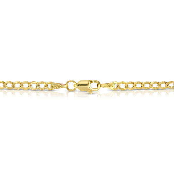 Solid 10K Gold Flat Curb Chain 3.0mm