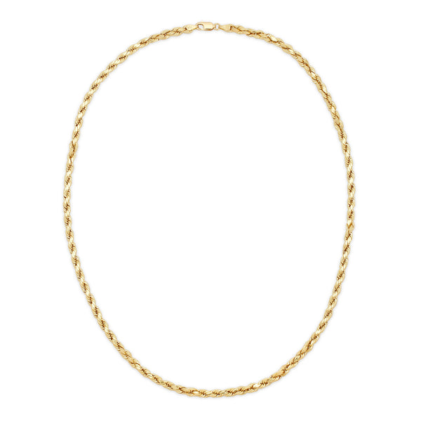 Hollow 14K Gold D/C Rope Chain 4.0mm