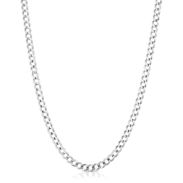 SPECIAL ORDER Solid 10K White Gold Flat Curb Chain 5.0mm