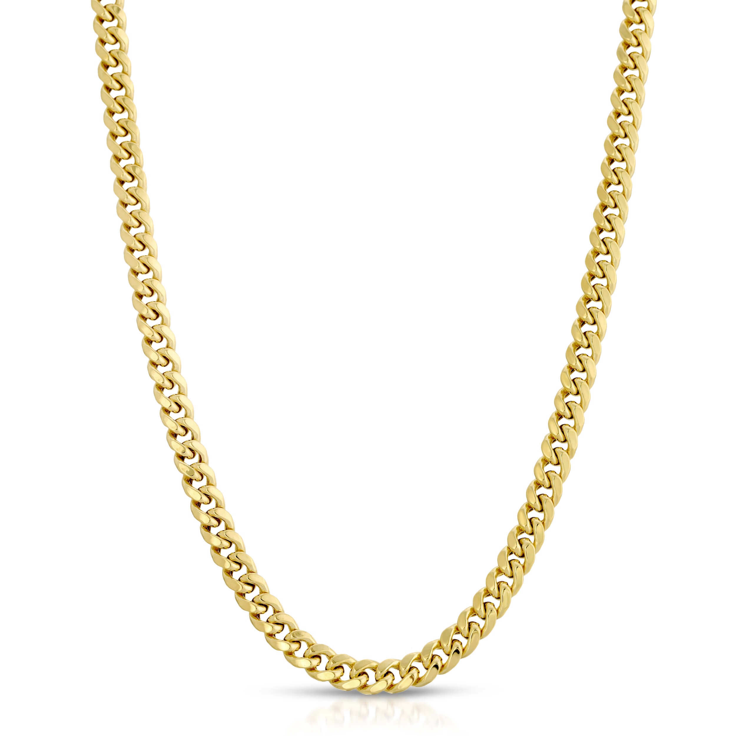 5.5mm Cuban Curb Chain Necklace in Hollow 10K Gold - 24