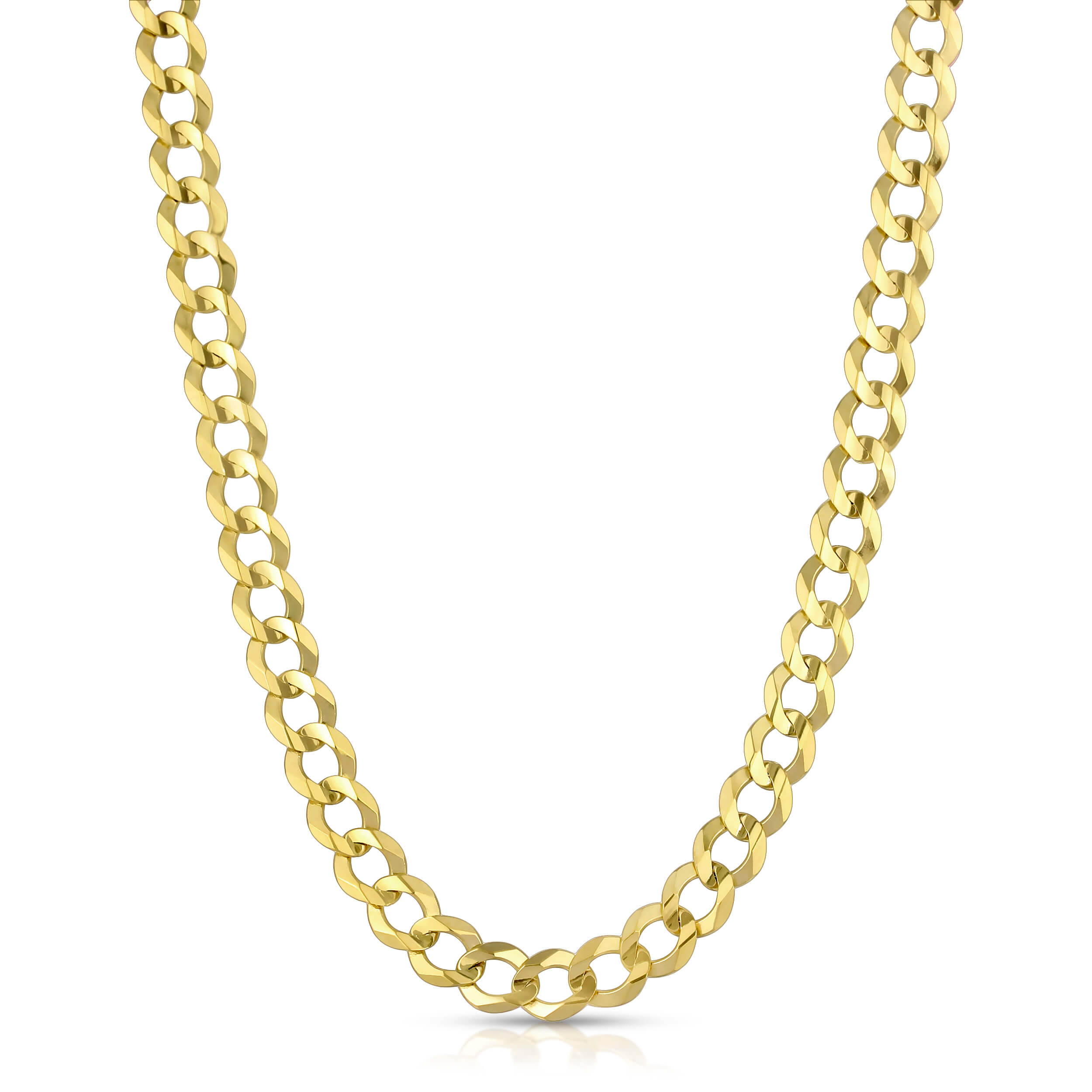 Solid 10K Gold Flat Curb Chain 8.0mm