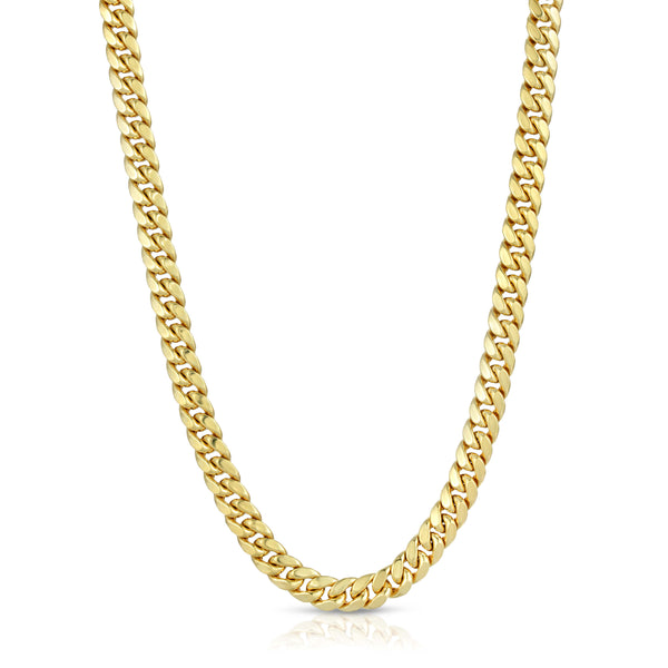 SPECIAL ORDER - Hollow 14K Gold Miami Cuban Chain 7.5mm Box Clasp Lock