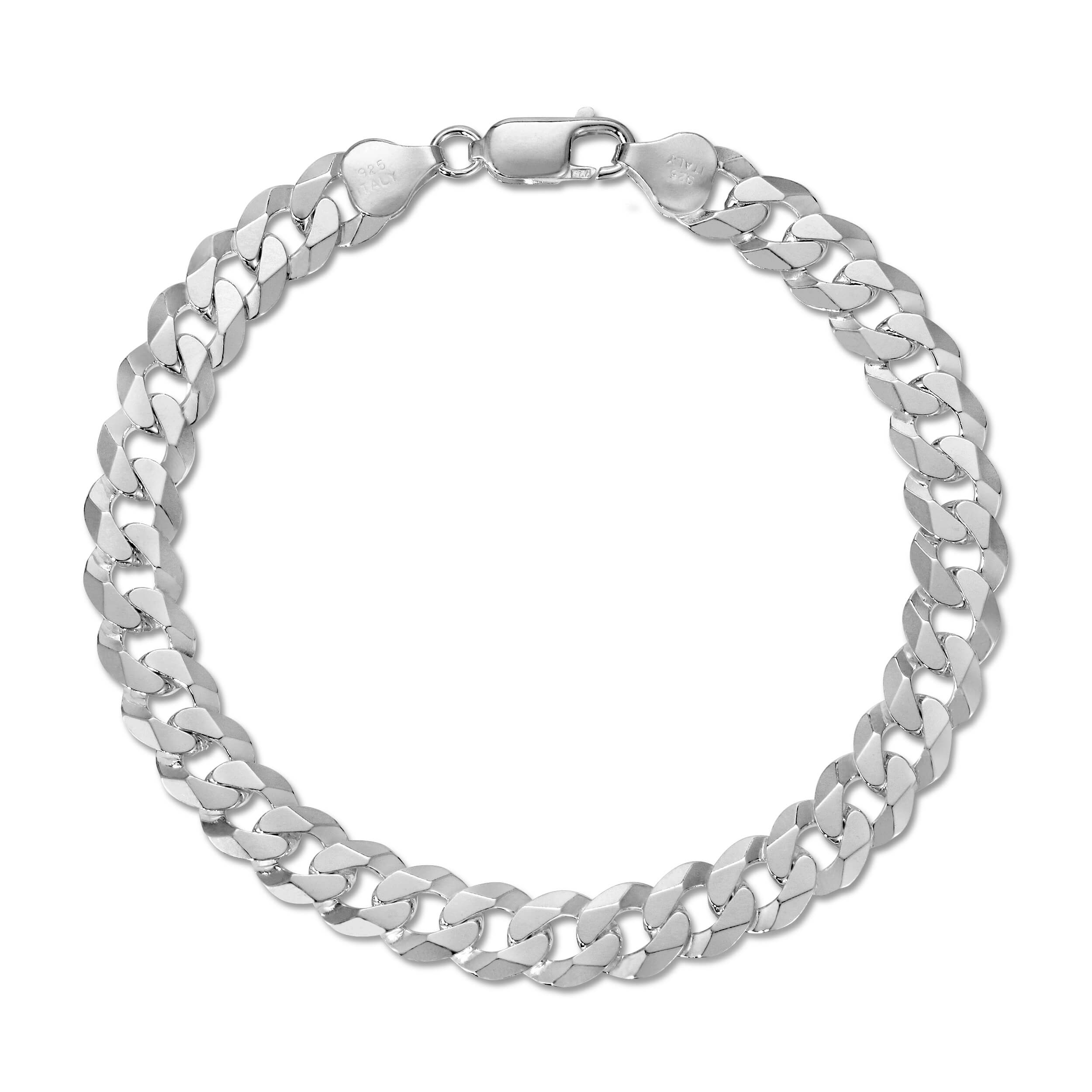 7.2MM FLAT CURB - 925 STERLING SILVER Bracelet