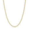 Solid 10K Gold Rhodium Pave Flat Curb Chain 3.0mm