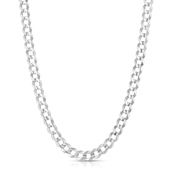 SPECIAL ORDER Solid 10K White Gold Flat Curb Chain 7.0mm