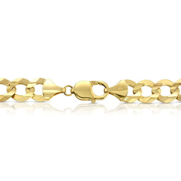 Solid 10K Gold Flat Curb Chain 11.0mm