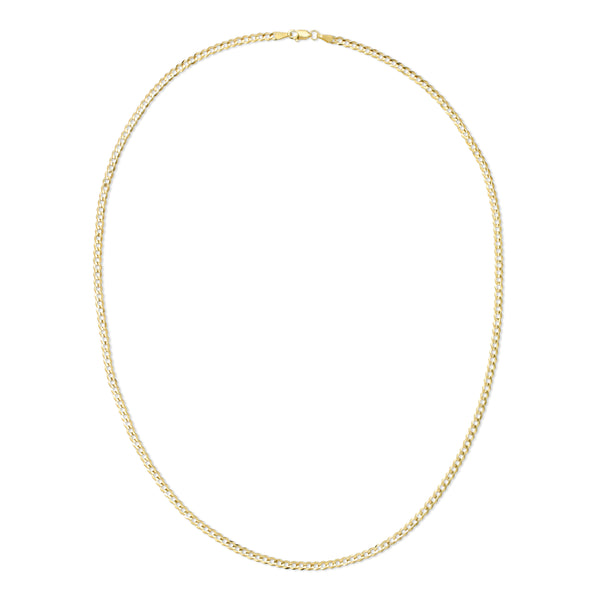 Solid 14K Gold Flat Curb Chain 3.0mm