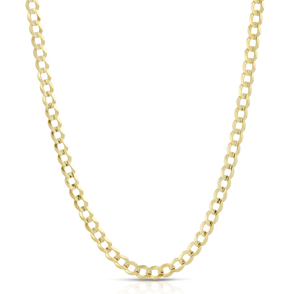 Solid 14K Gold Flat Curb Chain 4.0mm