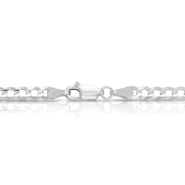 SPECIAL ORDER Solid 14K White Gold Flat Curb Chain 5.0mm