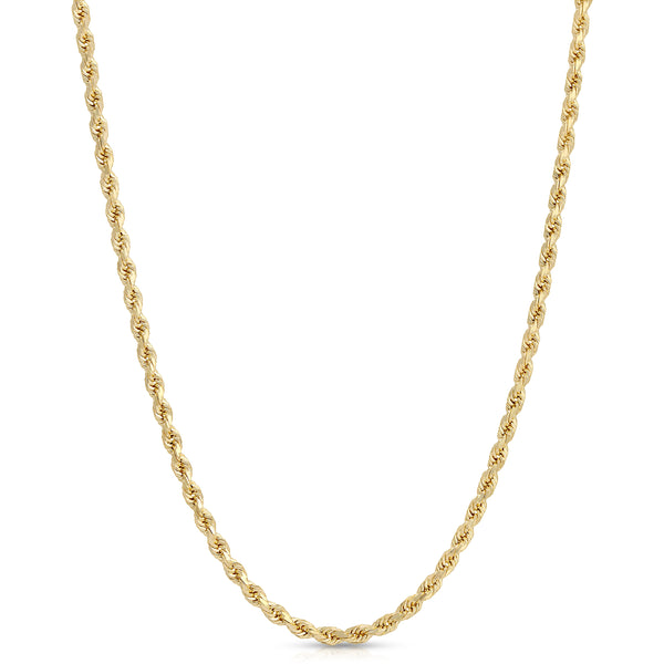 Solid 14K Gold D/C Rope Chain 3.0mm