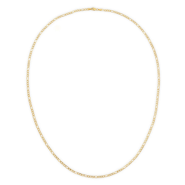 Solid 14K Gold Figaro Chain 3.5mm