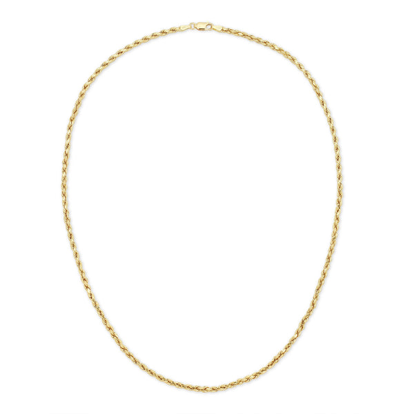 Hollow 14K Gold D/C Rope Chain 3.0mm