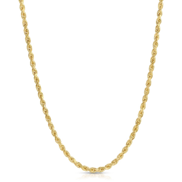 Solid 10K Gold D/C Rope Chain 3.0mm