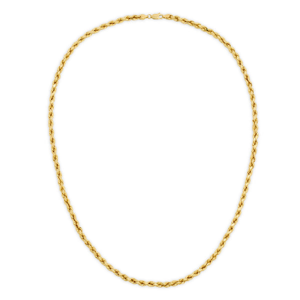 Hollow 10K Gold D/C Rope Chain 4.0mm