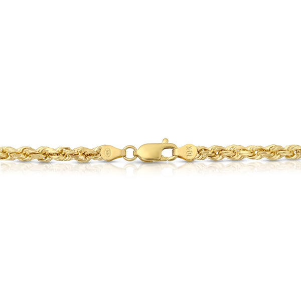 Solid 10K Gold D/C Rope Chain 4.0mm