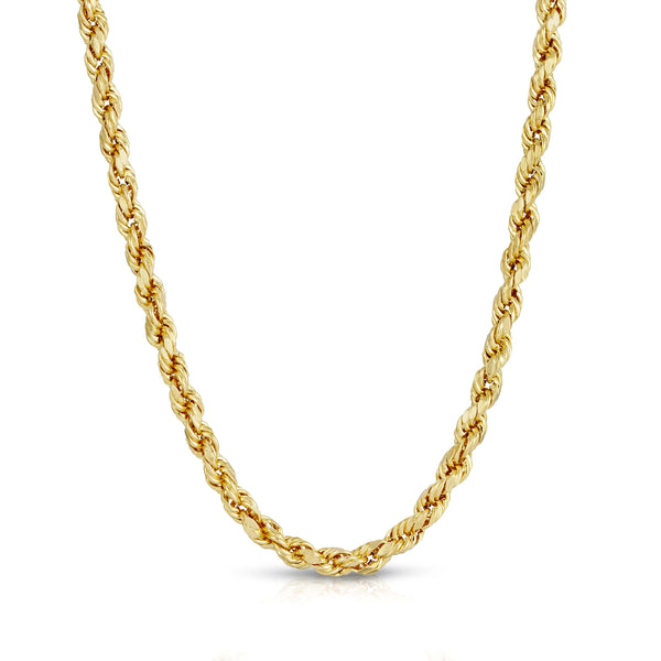 Hollow 10K Gold D/C Rope Chain 5.0mm