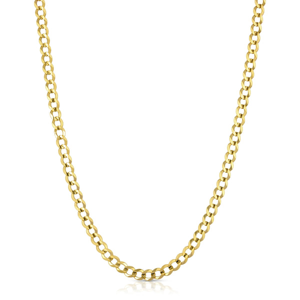 Solid 14K Gold Flat Curb Chain 5.0mm