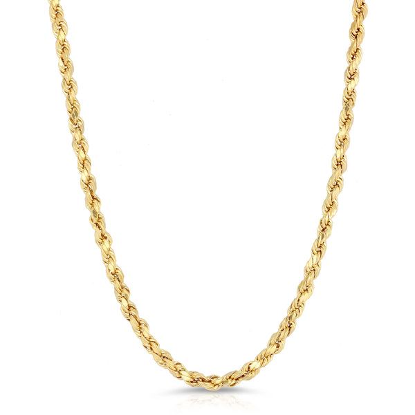 Solid 14K Gold D/C Rope Chain 5.0mm
