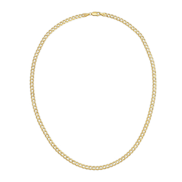 Solid 10K Gold Flat Curb Chain 5.0mm