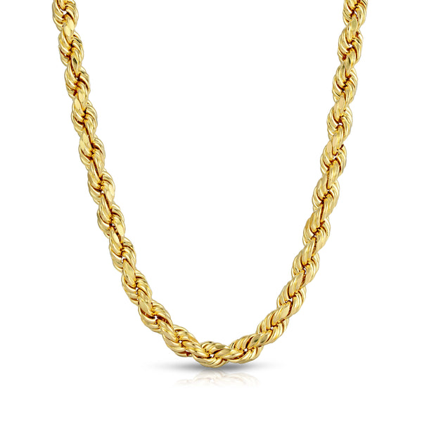 Hollow 10K Gold D/C Rope Chain 6.0mm