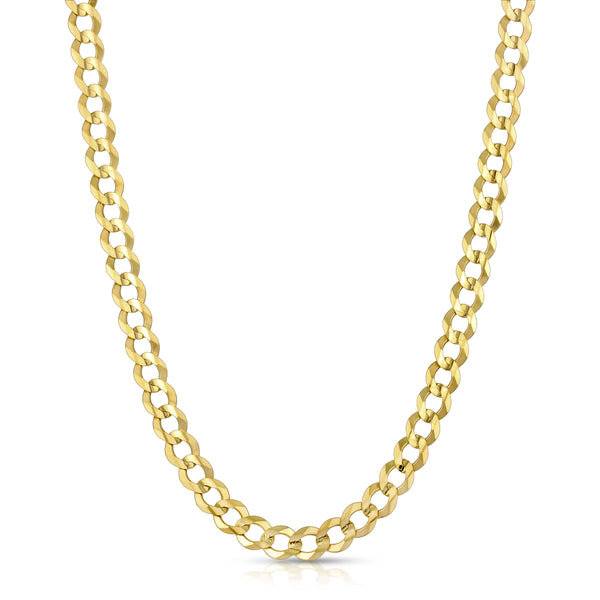 Solid 14K Gold Flat Curb Chain 7.0mm
