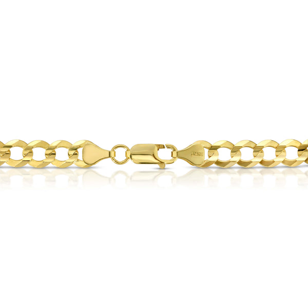 Solid 10K Gold Flat Curb Chain 7.0mm
