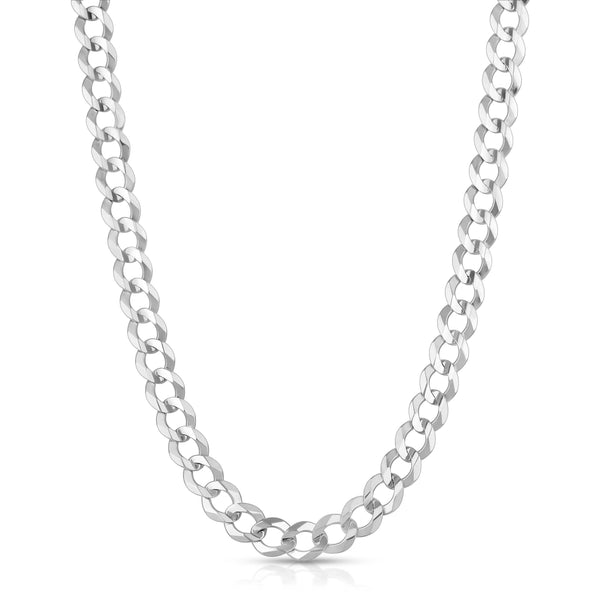 SPECIAL ORDER Solid 14K White Gold Flat Curb Chain 8.0mm