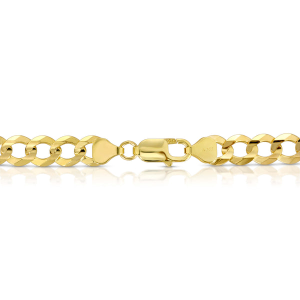 Solid 10K Gold Flat Curb Chain 8.0mm