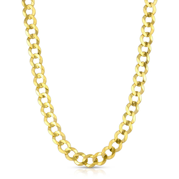Solid 10K Gold Flat Curb Chain 9.0mm