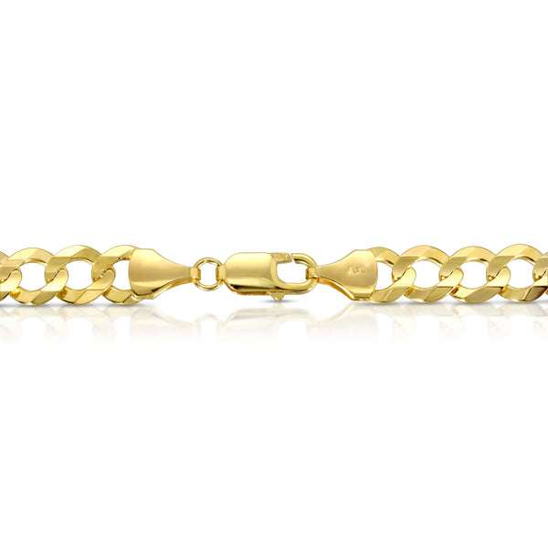 Solid 10K Gold Flat Curb Chain 9.0mm