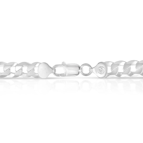 8.0MM FLAT CURB - 925 STERLING SILVER CHAIN