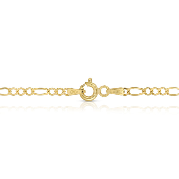 Solid 10K Gold Figaro Chain 2.2mm