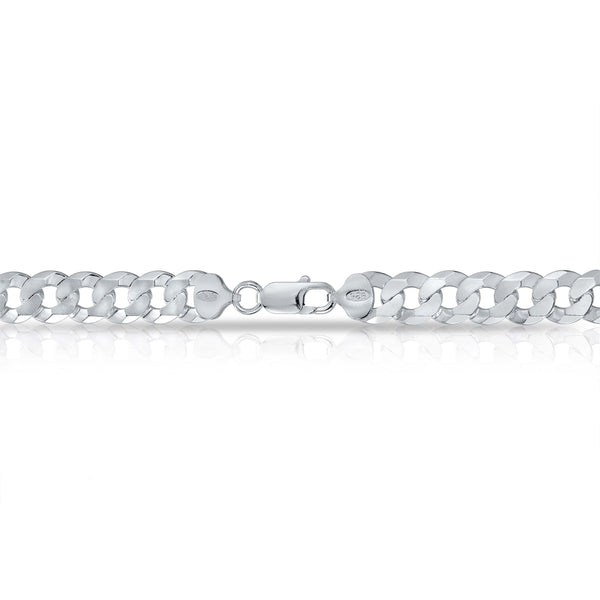 9.5MM FLAT CURB - 925 STERLING SILVER CHAIN