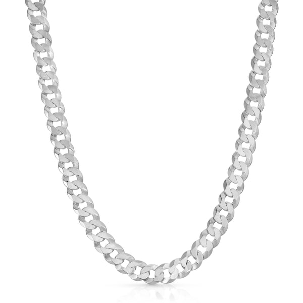 9.5MM FLAT CURB - 925 STERLING SILVER CHAIN